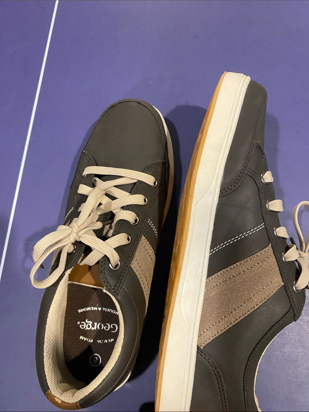 George Black and Tan Casual Lace-Up Sneakers